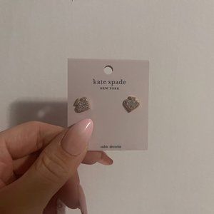 kate spade everyday spade pave earrings (nwt)